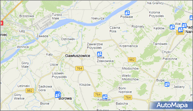 mapa Wola Zdakowska, Wola Zdakowska na mapie Targeo