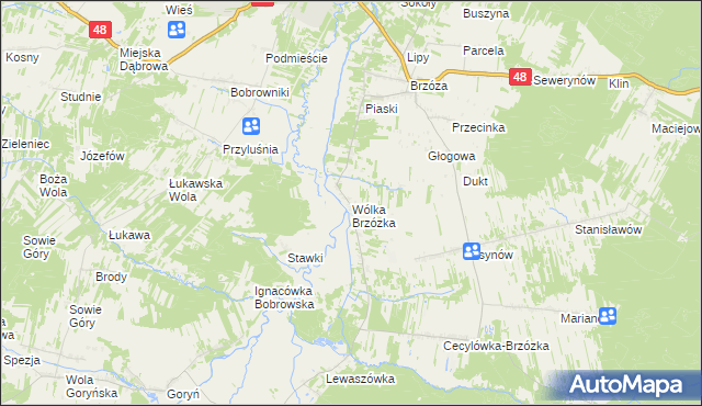 mapa Wólka Brzózka, Wólka Brzózka na mapie Targeo