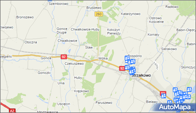 mapa Wólka gmina Strzałkowo, Wólka gmina Strzałkowo na mapie Targeo