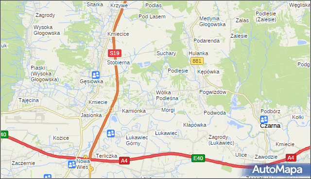 mapa Wólka Podleśna, Wólka Podleśna na mapie Targeo