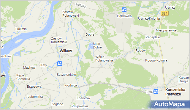 mapa Wólka Polanowska, Wólka Polanowska na mapie Targeo