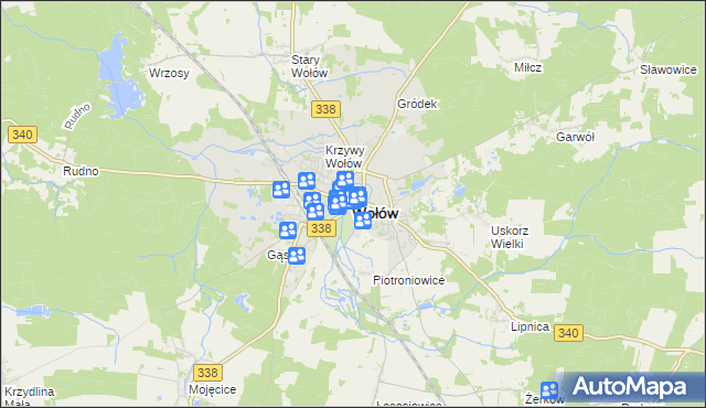 mapa Wołów, Wołów na mapie Targeo