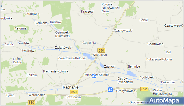 mapa Wożuczyn, Wożuczyn na mapie Targeo