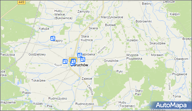 mapa Wrzosy gmina Doruchów, Wrzosy gmina Doruchów na mapie Targeo