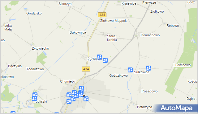 mapa Wymysłowo gmina Krobia, Wymysłowo gmina Krobia na mapie Targeo