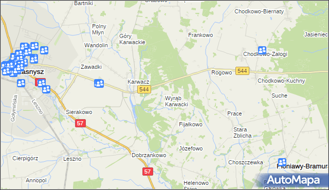 mapa Wyrąb Karwacki, Wyrąb Karwacki na mapie Targeo