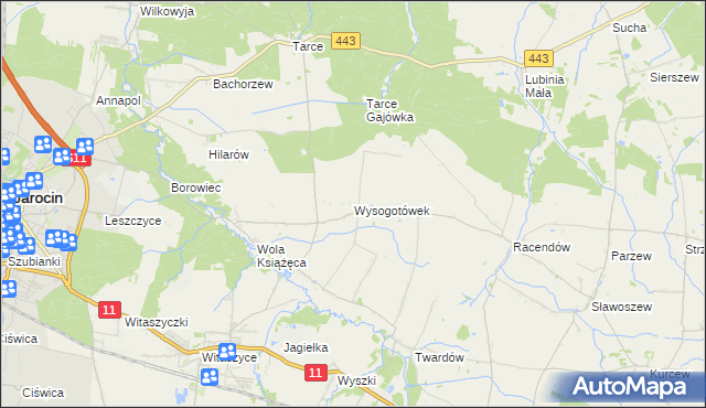 mapa Wysogotówek, Wysogotówek na mapie Targeo