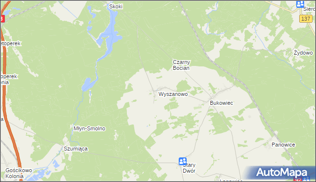 mapa Wyszanowo, Wyszanowo na mapie Targeo