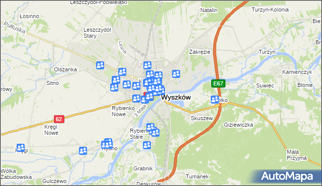 mapa Wyszków, Wyszków na mapie Targeo