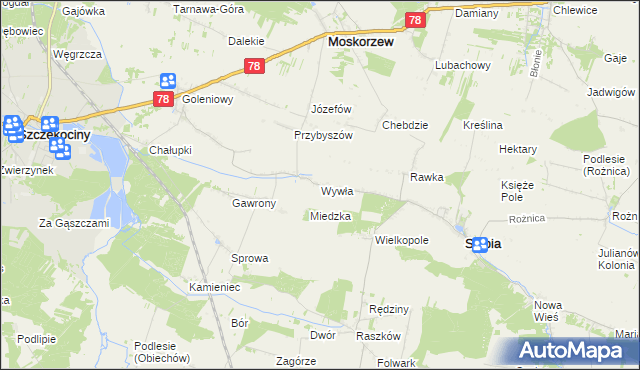 mapa Wywła, Wywła na mapie Targeo