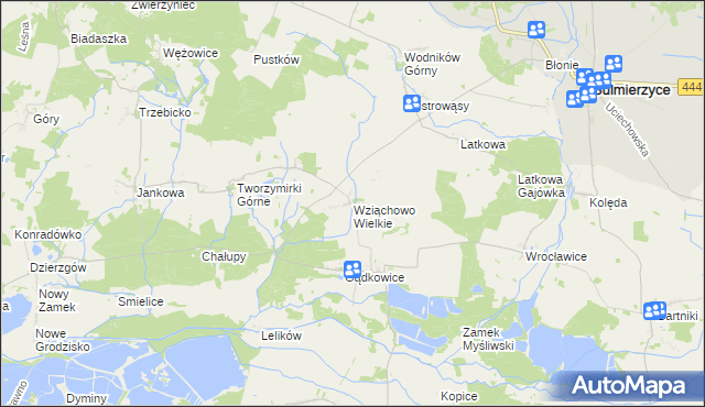 mapa Wziąchowo Wielkie, Wziąchowo Wielkie na mapie Targeo