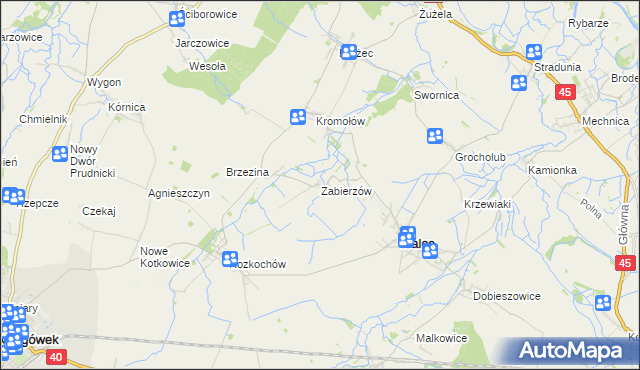 mapa Zabierzów gmina Walce, Zabierzów gmina Walce na mapie Targeo
