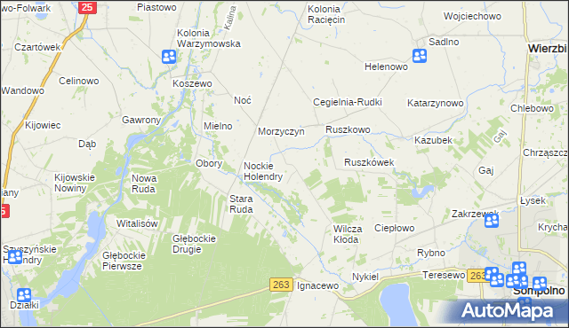 mapa Zaborowo gmina Wierzbinek, Zaborowo gmina Wierzbinek na mapie Targeo