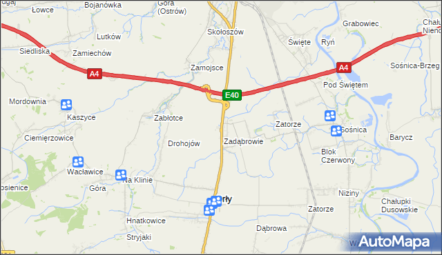 mapa Zadąbrowie gmina Radymno, Zadąbrowie gmina Radymno na mapie Targeo