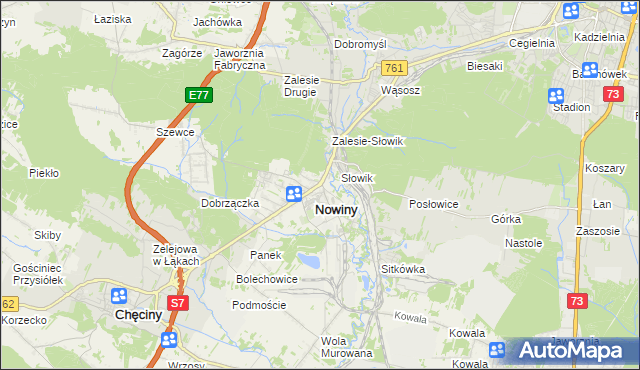 mapa Zagrody gmina Sitkówka-Nowiny, Zagrody gmina Sitkówka-Nowiny na mapie Targeo