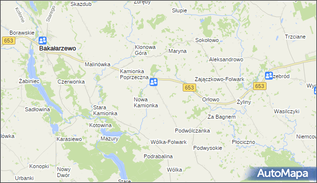 mapa Zajączkowo gmina Bakałarzewo, Zajączkowo gmina Bakałarzewo na mapie Targeo