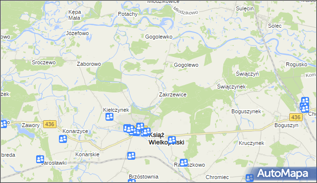 mapa Zakrzewice, Zakrzewice na mapie Targeo