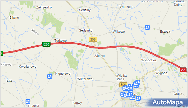 mapa Zalesie gmina Duszniki, Zalesie gmina Duszniki na mapie Targeo