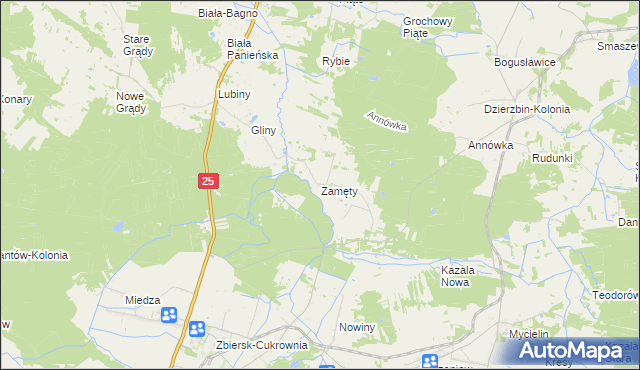 mapa Zamęty, Zamęty na mapie Targeo