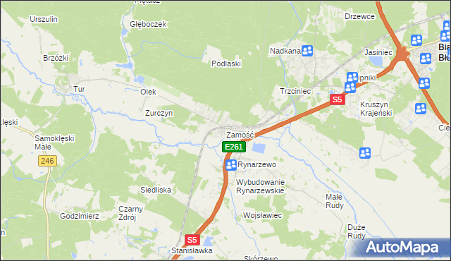 mapa Zamość gmina Szubin, Zamość gmina Szubin na mapie Targeo