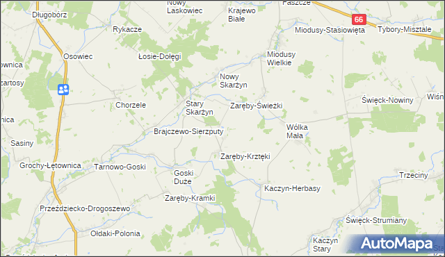 mapa Zaręby-Kromki, Zaręby-Kromki na mapie Targeo