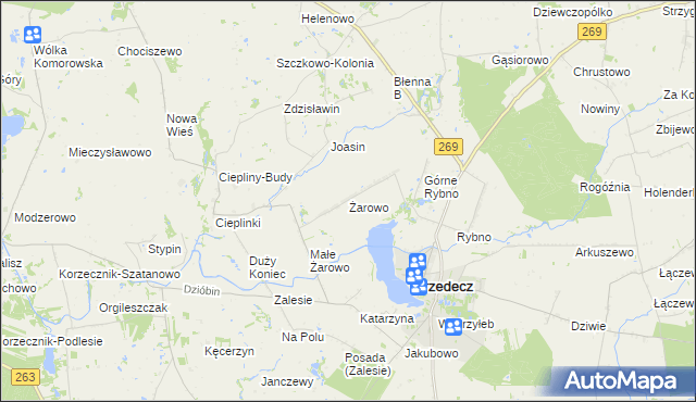 mapa Żarowo gmina Przedecz, Żarowo gmina Przedecz na mapie Targeo
