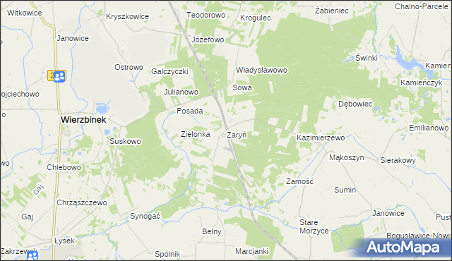 mapa Zaryń, Zaryń na mapie Targeo