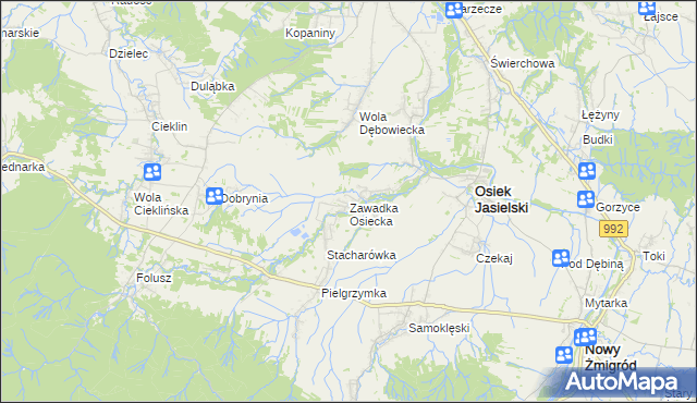 mapa Zawadka Osiecka, Zawadka Osiecka na mapie Targeo