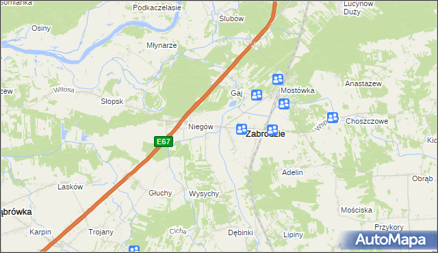 mapa Zazdrość gmina Zabrodzie, Zazdrość gmina Zabrodzie na mapie Targeo