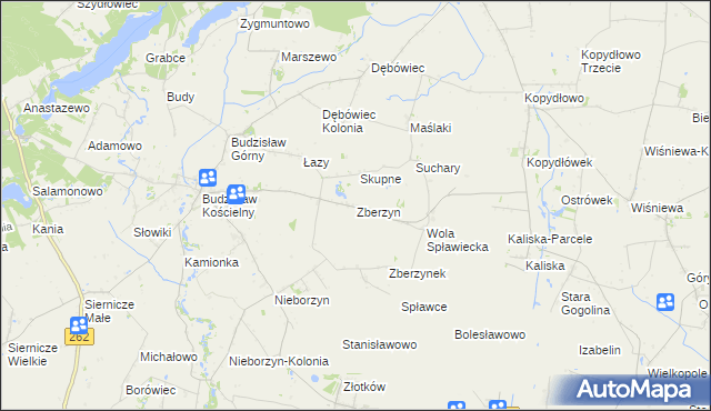 mapa Zberzyn, Zberzyn na mapie Targeo
