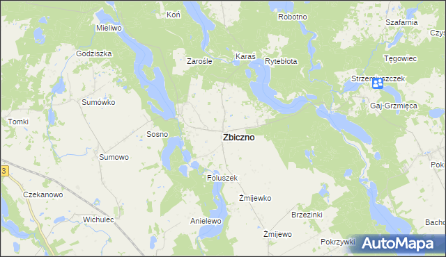 mapa Zbiczno, Zbiczno na mapie Targeo