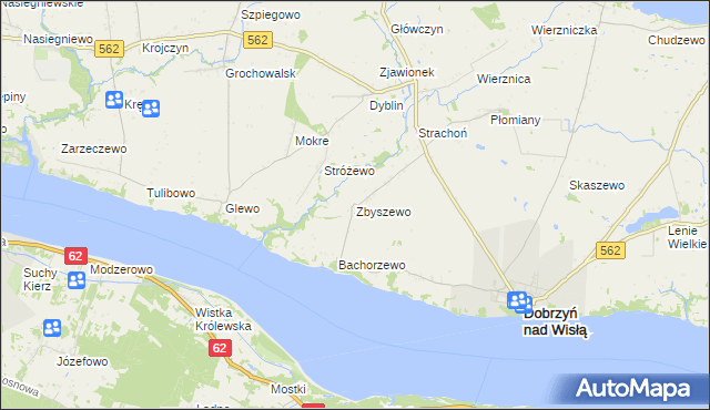 mapa Zbyszewo gmina Dobrzyń nad Wisłą, Zbyszewo gmina Dobrzyń nad Wisłą na mapie Targeo