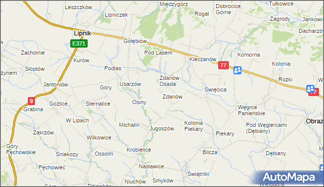 mapa Zdanów gmina Obrazów, Zdanów gmina Obrazów na mapie Targeo