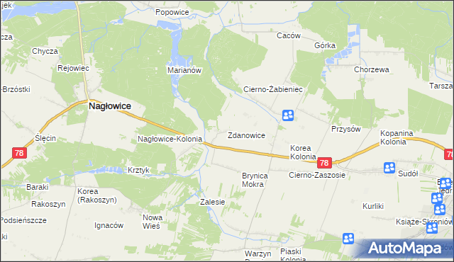 mapa Zdanowice, Zdanowice na mapie Targeo