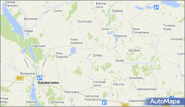 mapa Zdręby, Zdręby na mapie Targeo