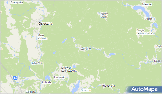 mapa Zdrójno gmina Osieczna, Zdrójno gmina Osieczna na mapie Targeo