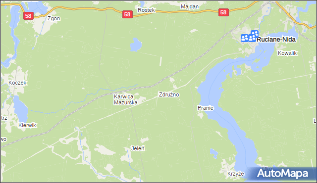 mapa Zdrużno, Zdrużno na mapie Targeo