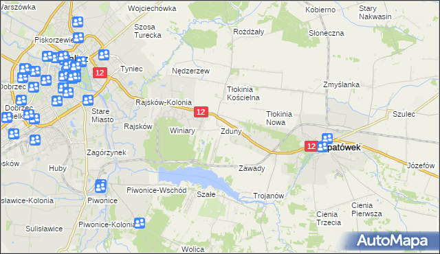 mapa Zduny gmina Opatówek, Zduny gmina Opatówek na mapie Targeo