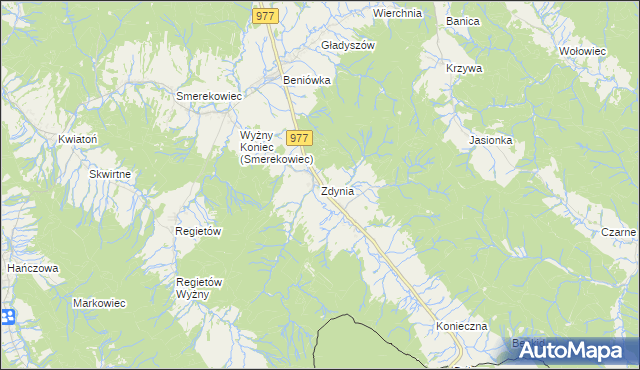 mapa Zdynia, Zdynia na mapie Targeo