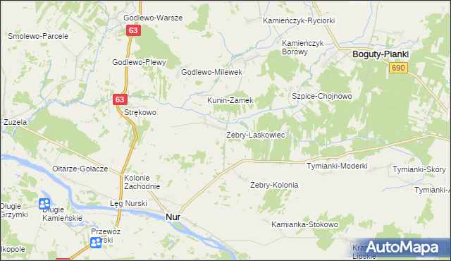 mapa Żebry-Laskowiec, Żebry-Laskowiec na mapie Targeo