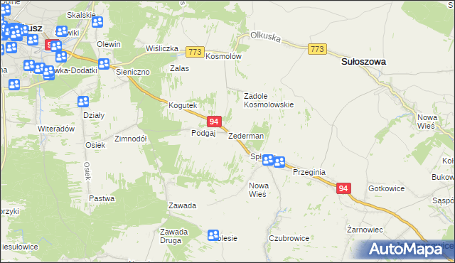 mapa Zederman, Zederman na mapie Targeo
