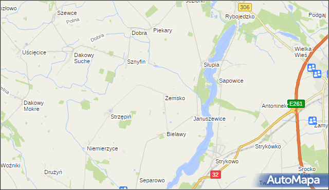 mapa Zemsko gmina Granowo, Zemsko gmina Granowo na mapie Targeo