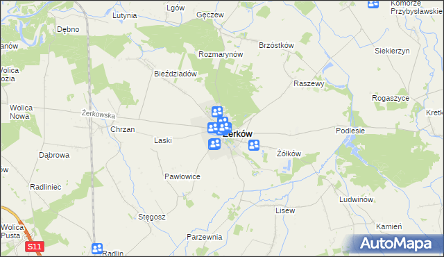 mapa Żerków powiat jarociński, Żerków powiat jarociński na mapie Targeo