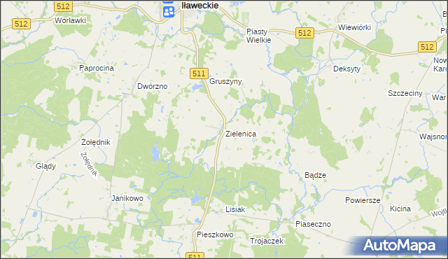 mapa Zielenica gmina Górowo Iławeckie, Zielenica gmina Górowo Iławeckie na mapie Targeo