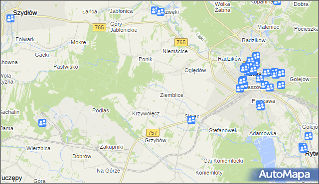 mapa Ziemblice, Ziemblice na mapie Targeo