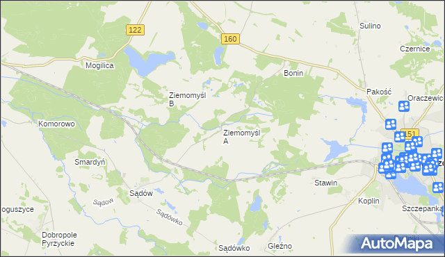 mapa Ziemomyśl A, Ziemomyśl A na mapie Targeo