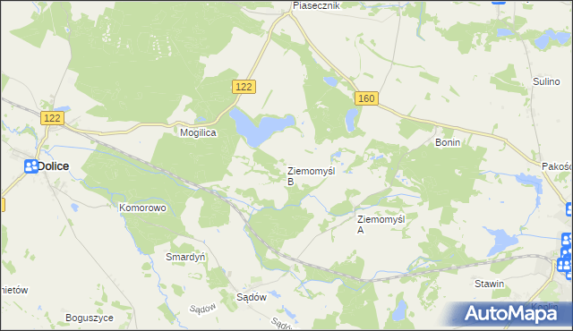 mapa Ziemomyśl B, Ziemomyśl B na mapie Targeo