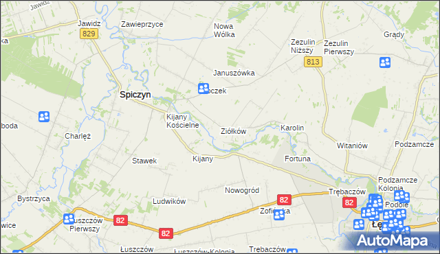 mapa Ziółków, Ziółków na mapie Targeo