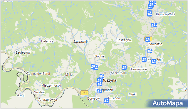 mapa Złockie, Złockie na mapie Targeo