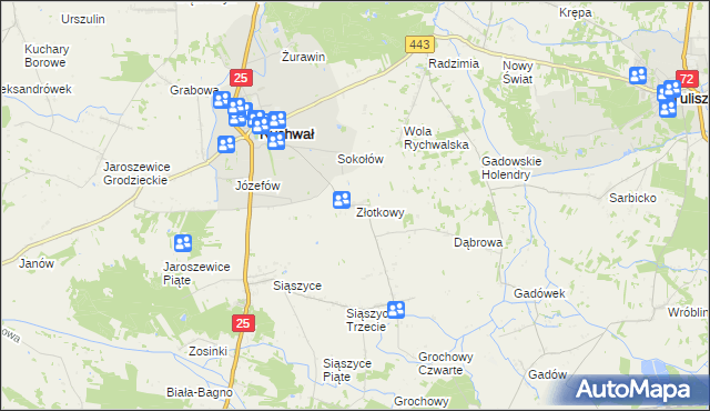 mapa Złotkowy, Złotkowy na mapie Targeo